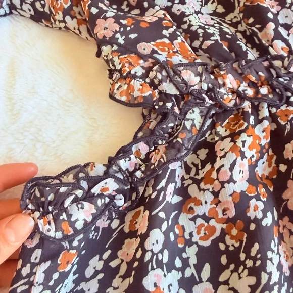 Lulu's Black Floral Long Sleeve Cutout Midi Dress - Picture 11 of 13